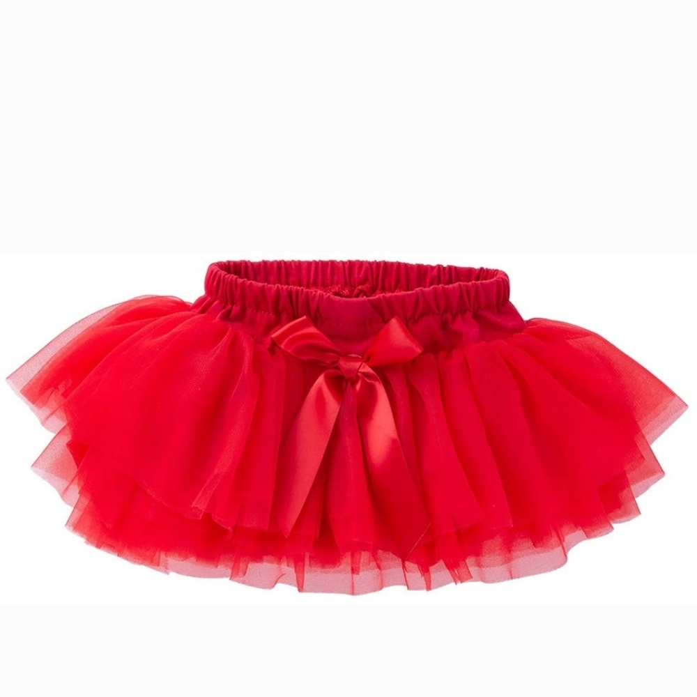Baby Girl Red Tutu Skirt Toddler Ruffled size newborn to 3 months